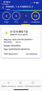 Tela de alerta do aplicativo SafeLINC Simplex